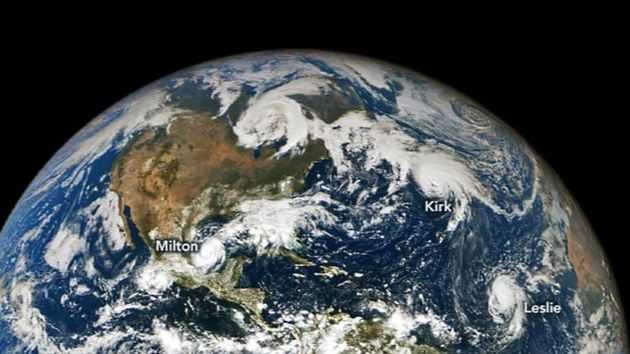 Three hurricanes in the Atlantic at once